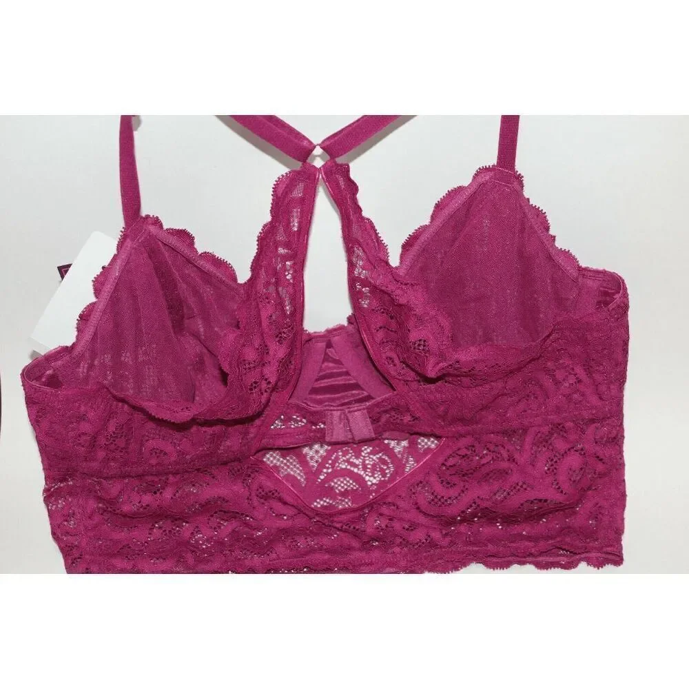 Saki Silver by Diana M. Bara 34B Boysenberry Balconette Lace Bra